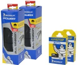 Michelin Power All Season 2er Set + A1 Airstop Butyl Bicicletas De Carrera - Plegables | Bike-Discount