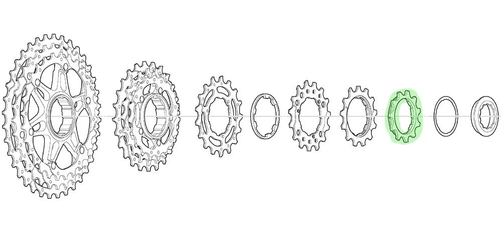 Shimano Rueda Dentada De 11 Dientes Con Anillo Separador Para CS-M771-10 BL Piñón 10 Velocidades | Bike-Discount - Imagen 2